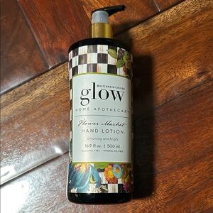 MacKenzie-Childs Glow Hand Lotion with Floral and Checkered Design